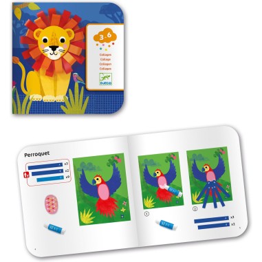 Djeco - Collages pour les petits - Avec des bouclettes Djeco - Collages pour les petits - Avec des bouclettes