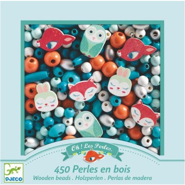 Djeco - Perles et bijoux - Perles bois - Petits animaux Djeco - Perles et bijoux - Perles bois - Petits animaux