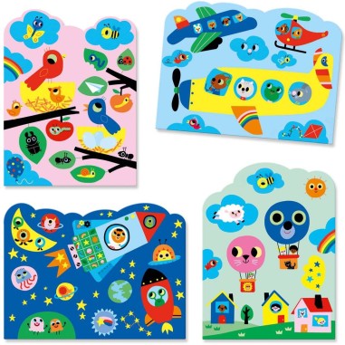 Coloriage magique tout-petit caché dans le ciel et pochette de transport Djeco Coloriage magique tout-petit caché dans le ciel et pochette de transport Djeco