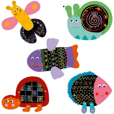 Djeco - Cartes à  gratter pour les petits - Gratte les animaux rigolos Djeco - Cartes à  gratter pour les petits - Gratte les animaux rigolos