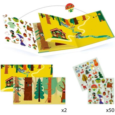 La forêt magique histoires de stickers - Djeco La forêt magique histoires de stickers - Djeco