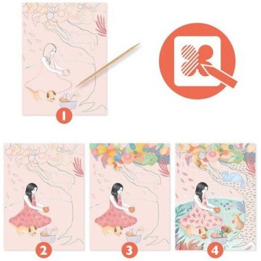 Djeco - Cartes à  gratter - Le pique-nique Djeco - Cartes à  gratter - Le pique-nique