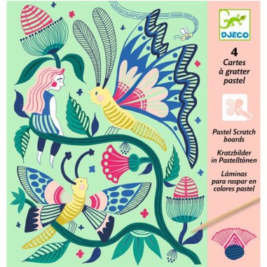 Carte a gratter pastel Le jardin fabuleux - Djeco Carte a gratter pastel Le jardin fabuleux - Djeco