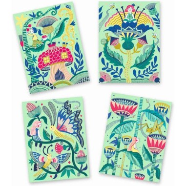 Carte a gratter pastel Le jardin fabuleux - Djeco Carte a gratter pastel Le jardin fabuleux - Djeco