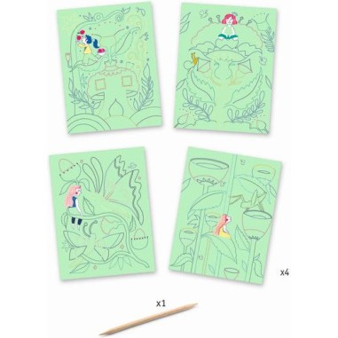 Carte a gratter pastel Le jardin fabuleux - Djeco Carte a gratter pastel Le jardin fabuleux - Djeco
