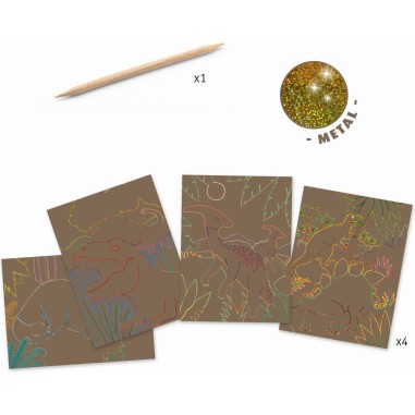 Djeco - Petits cadeaux - Cartes à gratter - Le règne des dinosaures Djeco - Petits cadeaux - Cartes à gratter - Le règne des dinosaures