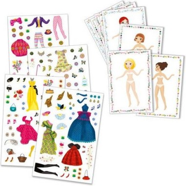 Stickers paper doll trop mode - loisirs créatifs - Djeco - la PouleAPois Stickers paper doll trop mode - loisirs créatifs - Djeco - la PouleAPois
