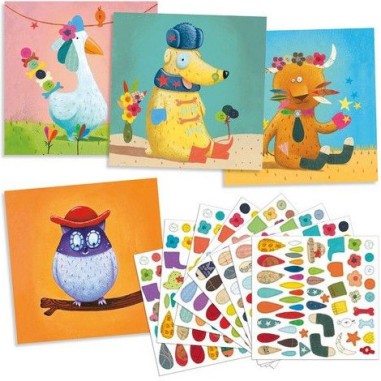 Créer des animaux avec des stickers - loisirs créatifs - Djeco Créer des animaux avec des stickers - loisirs créatifs - Djeco