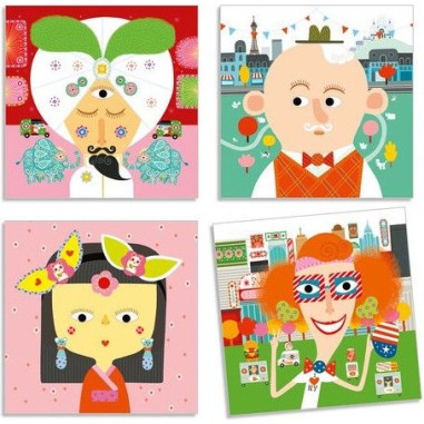 Créer des visages avec des stickers - loisirs créatifs - Djeco Créer des visages avec des stickers - loisirs créatifs - Djeco