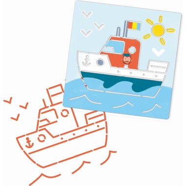 Pochoirs transports - loisirs créatifs Djeco Pochoirs transports - loisirs créatifs Djeco