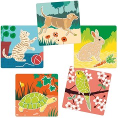 Pochoirs Petits Compagnons Dessin Animaux de Compagnie Djeco 2