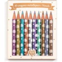 10 mini crayons métallisés Chic - Djeco