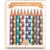 10 mini crayons métallisés Chic - Djeco