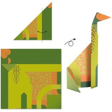 Origami facile dinosaures - activité enfant - Djeco Origami facile dinosaures - activité enfant - Djeco