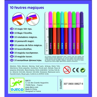 Djeco - Les couleurs des petits - 10 feutres magiques Djeco - Les couleurs des petits - 10 feutres magiques