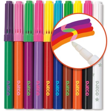 Djeco - Les couleurs des petits - 10 feutres magiques Djeco - Les couleurs des petits - 10 feutres magiques