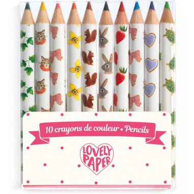 10 mini crayons de couleur Aiko - Djeco 10 mini crayons de couleur Aiko - Djeco