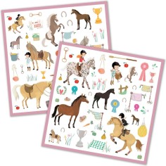 160 stickers chevaux - loisirs créatifs - cadeau enfant - Djeco 2