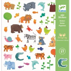 160 stickers animaux - loisirs créatifs - cadeau enfant - Djeco
