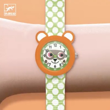 Djeco - Ticlock - Montre des petits Montre raton laveur - Little Big Room By Djeco Djeco - Ticlock - Montre des petits Montre raton laveur - Little Big Room By Djeco