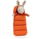 Peluche lapin câlin avec sac de couchage orange - Jellycat