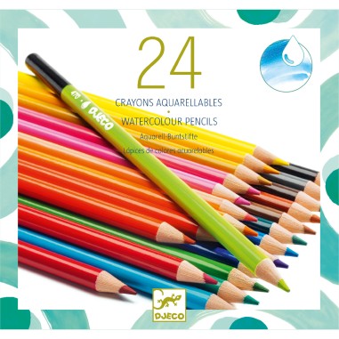 Djeco- Les Couleurs - Pour Les Grands - 24 Crayons Aquarellables Djeco- Les Couleurs - Pour Les Grands - 24 Crayons Aquarellables