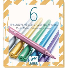 6 marqueurs métalliques - Djeco - Un jeu Djeco