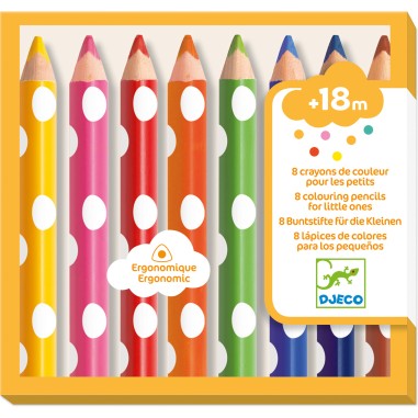 Djeco - Les couleurs des petits - 8 crayons de couleur pour les petits