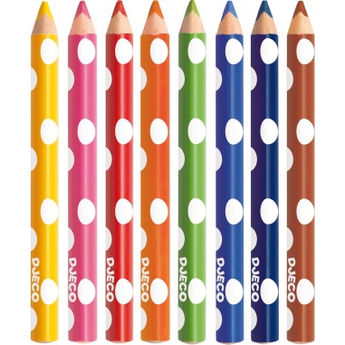 Djeco - Les couleurs des petits - 8 crayons de couleur pour les petits Djeco - Les couleurs des petits - 8 crayons de couleur pour les petits