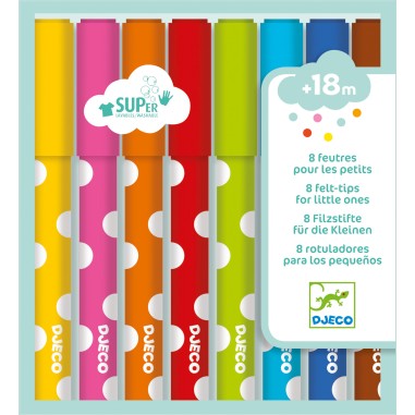 Djeco - Les couleurs des petits - 8 feutres pour les petits Djeco - Les couleurs des petits - 8 feutres pour les petits