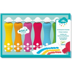Djeco - Les couleurs - Pour les petits - 6 marqueurs mousse