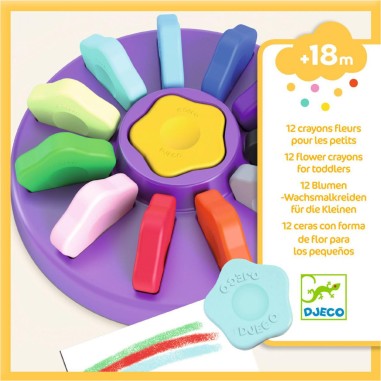 Djeco - Les couleurs - Pour les petits - 12 crayons fleurs Djeco - Les couleurs - Pour les petits - 12 crayons fleurs
