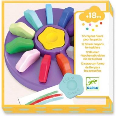 Djeco - Les couleurs - Pour les petits - 12 crayons fleurs Djeco - Les couleurs - Pour les petits - 12 crayons fleurs