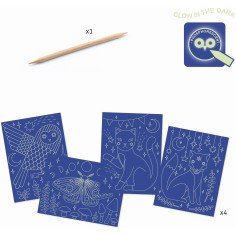 Djeco - Cartes à gratter - Dans la nuit 2