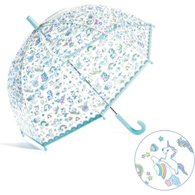 Parapluie licorne de Djeco transparent pour les enfants Parapluie licorne de Djeco transparent pour les enfants