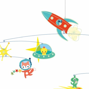 Mobile phosphorescent fusée - décoration chambre - Djeco Mobile phosphorescent fusée - décoration chambre - Djeco