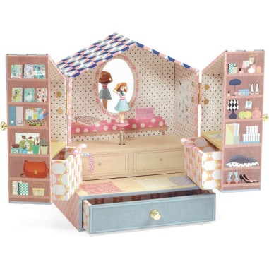 Boîte à musique et à bijoux : tinou shop - djeco - Little Big Room By Djeco Boîte à musique et à bijoux : tinou shop - djeco - Little Big Room By Djeco