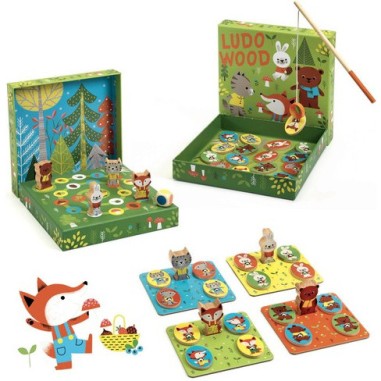 Ludo Wood 4 jeux Éducatifs : Mémo, Loto, Pêche & Parcours Djeco Ludo Wood 4 jeux Éducatifs : Mémo, Loto, Pêche & Parcours Djeco