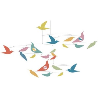 Mobile en papier oiseaux multicolores - Djeco - Little Big Room By Djeco Mobile en papier oiseaux multicolores - Djeco - Little Big Room By Djeco