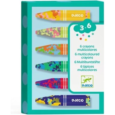 Djeco - Les couleurs des petits - 6 crayons multicolores