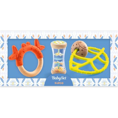 Babyset : anneaux de dentition et bâton de pluie - djeco - Djeco Babyset : anneaux de dentition et bâton de pluie - djeco - Djeco
