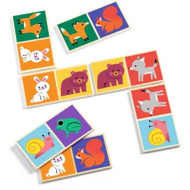 Domino Wood de Djeco - Jeu de domino en bois pour les petits