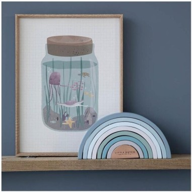 Poster A3 Mini Ocean Jar - recto verso - Little Dutch