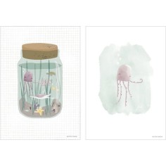 Poster A3 Mini Ocean Jar - recto verso - Little Dutch 2