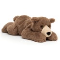 Woody Ours marron couché - grand modèle - Jellycat