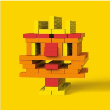 Mini box orange, jaune, rouge 40 briques - Bioblo