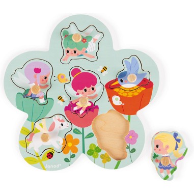 Puzzle Happy Fairies 6 pcs - bois - Janod