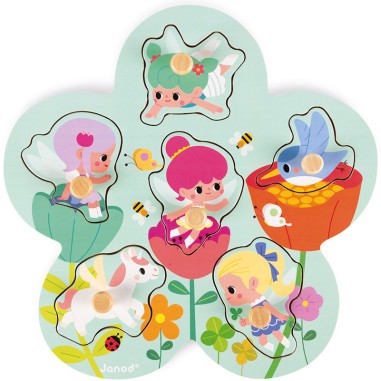 Puzzle Happy Fairies 6 pcs - bois - Janod Puzzle Happy Fairies 6 pcs - bois - Janod