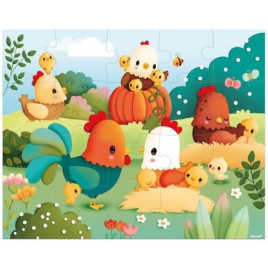 Puzzle 20 pièces - Bienvenue à la Basse-cour - Janod Puzzle 20 pièces - Bienvenue à la Basse-cour - Janod