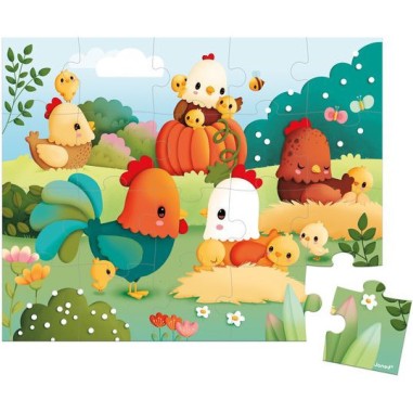 Puzzle 20 pièces - Bienvenue à la Basse-cour - Janod Puzzle 20 pièces - Bienvenue à la Basse-cour - Janod